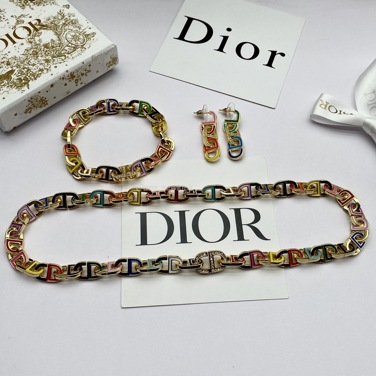 Dior Bracelet Necklace Earring Set (2) - www.newkick.vip